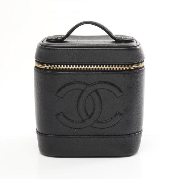 CHANEL Black Caviar Leather Logo Bag - Picture 1 of 11